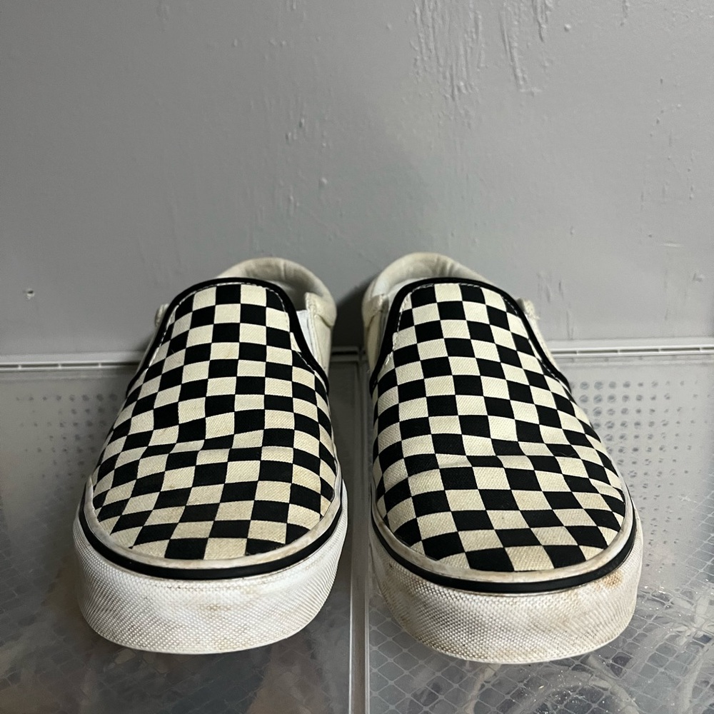 Vans checkerboard slip ons